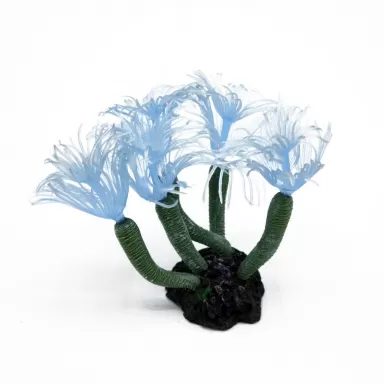 Kunstkoraal feather duster blauw