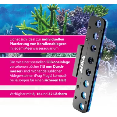 Arka Acryl Frag Rack Deck mit Magnet – 8 Löcher | Coralandfishstore.nl